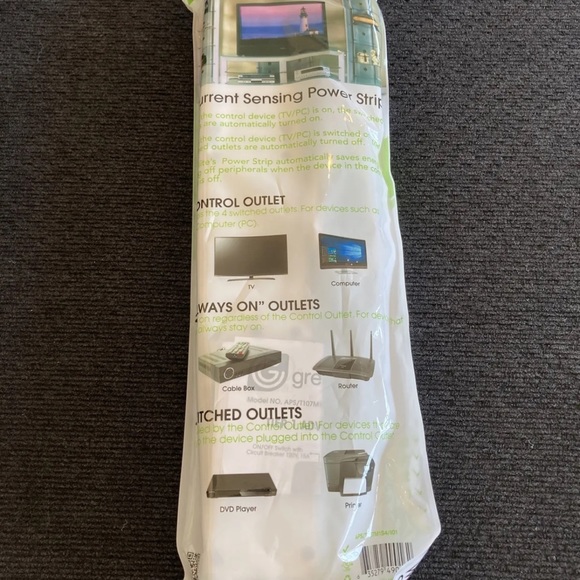 Power strip Tier 1 Advanced Energy Save Current Sensing Smart Power-  7 Outlet - Picture 3 of 4
